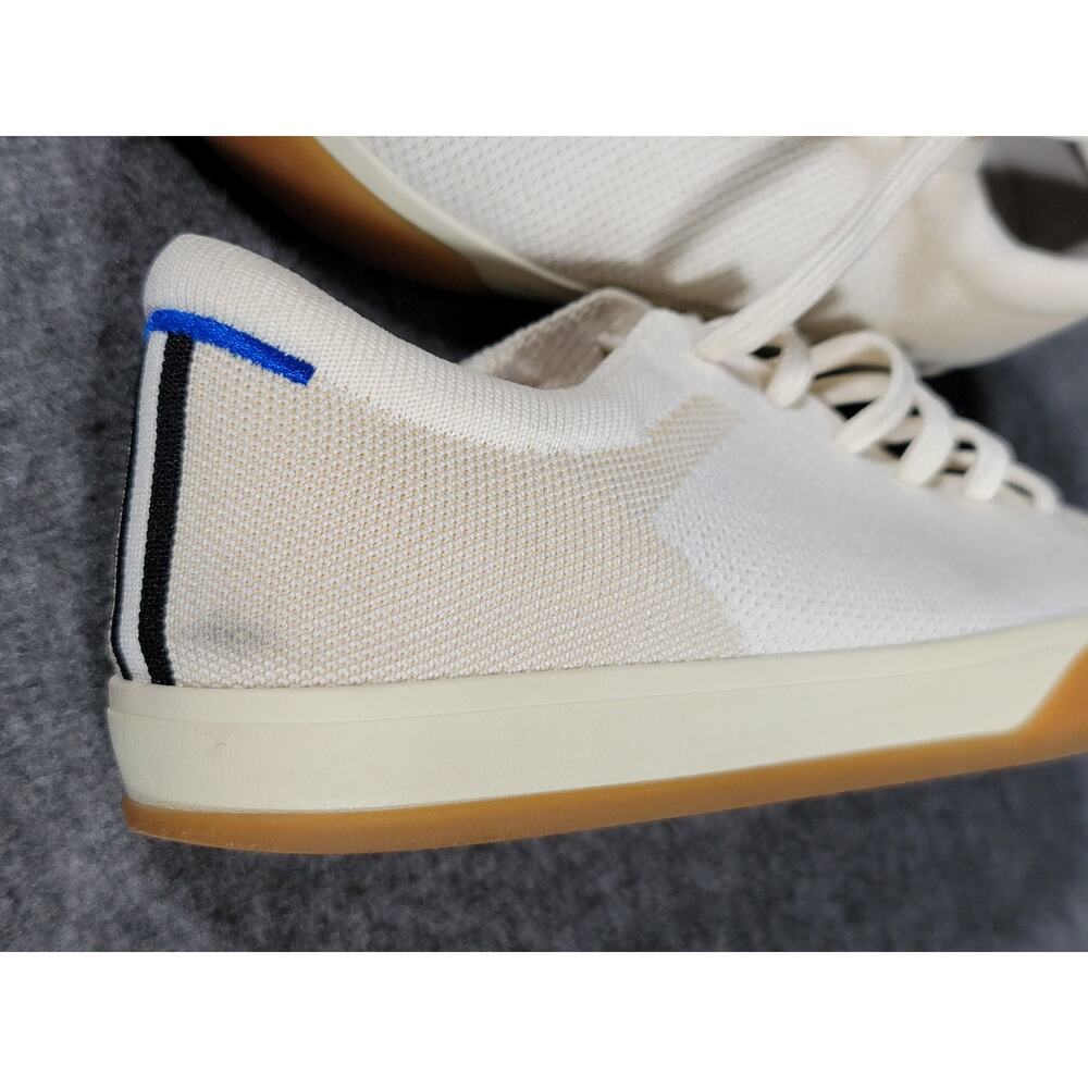 Rothy's White Canvas Lace-Up Sneakers with Tan Gum Sole - Picture 9 of 10